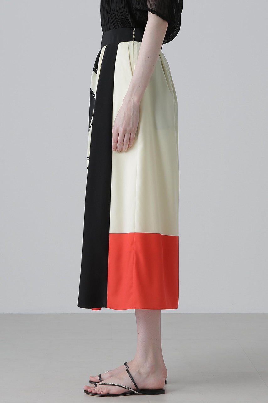 【アドーア/ADORE】のカラーオーバーレイプリントスカート 人気、トレンドファッション・服の通販 founy(ファニー) 　ファッション　Fashion　レディースファッション　Fashion for Women　スカート　Skirts　ロングスカート　Long Skirts / Maxi & Midi Skirts　イエロー　Yellow　パウダー　Powder, Soft Tone　プリント　Print, Printed Pattern　モチーフ　Motif, Design Theme　ロング　Long, Long-Length　other-5|ID: prp329100004571629 ipo3291000000035056885