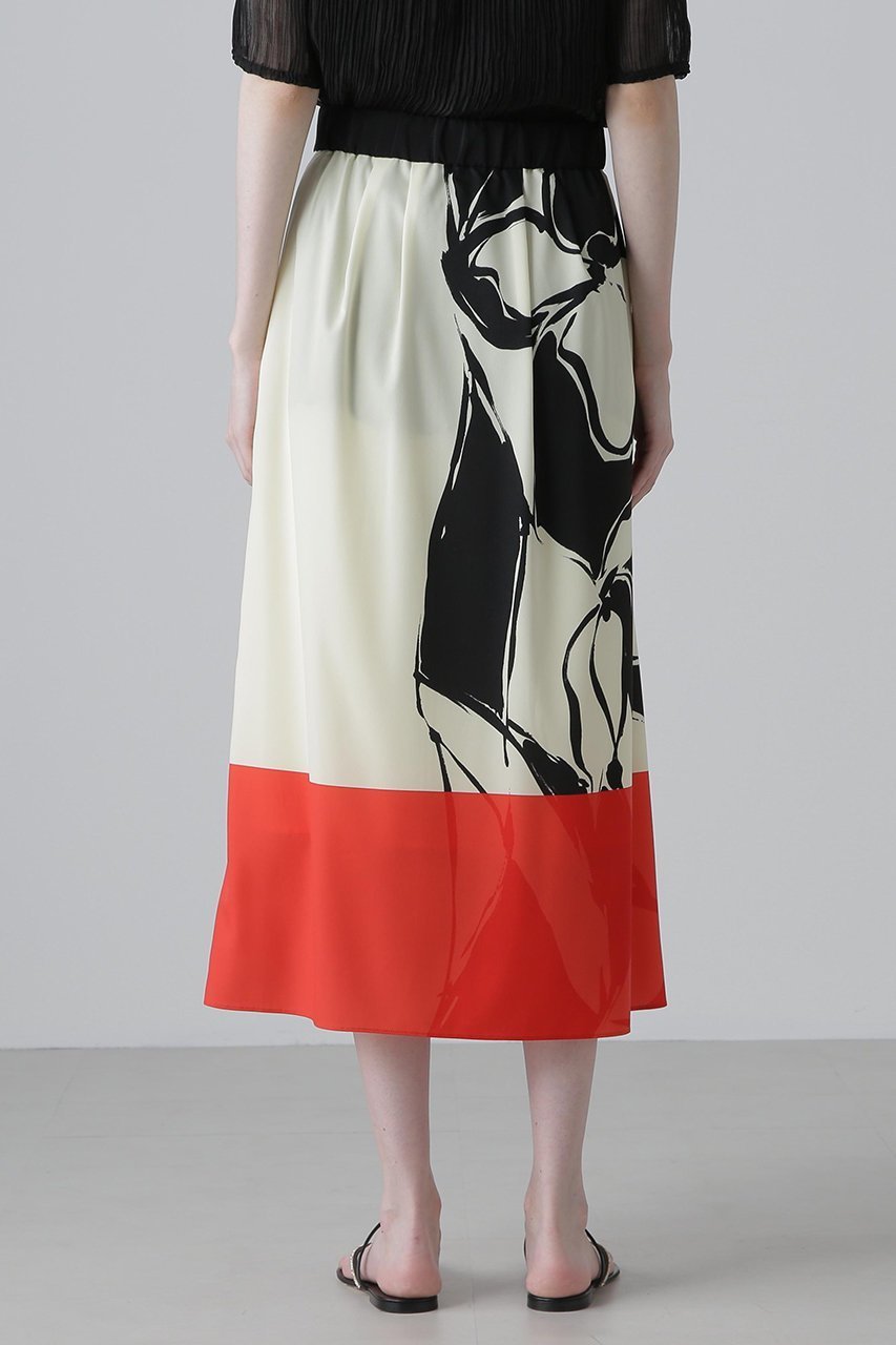 【アドーア/ADORE】のカラーオーバーレイプリントスカート 人気、トレンドファッション・服の通販 founy(ファニー) 　ファッション　Fashion　レディースファッション　Fashion for Women　スカート　Skirts　ロングスカート　Long Skirts / Maxi & Midi Skirts　イエロー　Yellow　パウダー　Powder, Soft Tone　プリント　Print, Printed Pattern　モチーフ　Motif, Design Theme　ロング　Long, Long-Length　other-6|ID: prp329100004571629 ipo3291000000035056886