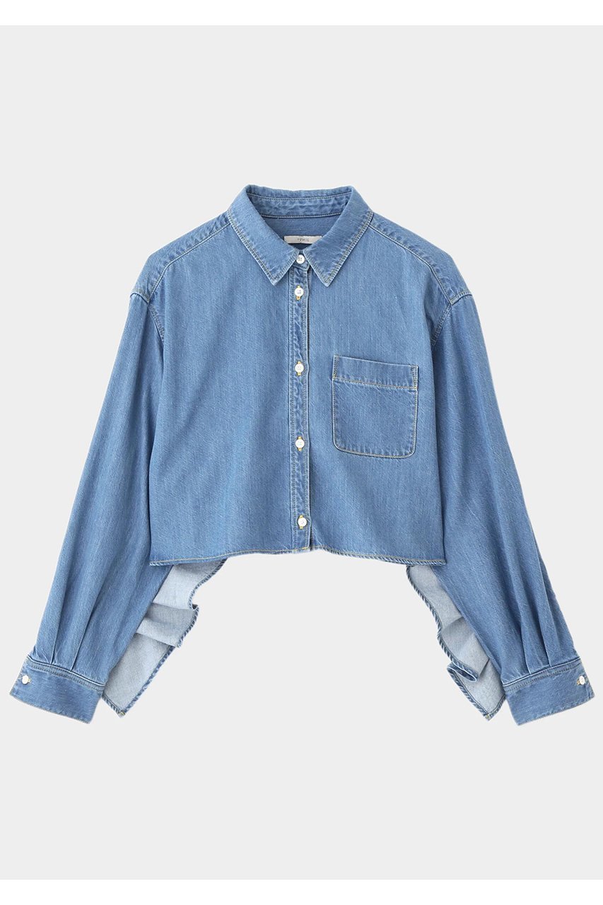 【ル フィル/LE PHIL】のライトデニムブラウス 人気、トレンドファッション・服の通販 founy(ファニー) 　ファッション　Fashion　レディースファッション　WOMEN　トップス・カットソー　Tops/Tshirt　シャツ/ブラウス　Shirts/Blouses　インディゴ　Indigo　コンパクト　Compact　ショート　Short　シンプル　Simple　スタンダード　Standard　スリーブ　Sleeve　セットアップ　Set Up　デニム　Denim　トレンド　Trend　ドレープ　Drape　フェミニン　Feminine　フリル　Frills　フロント　Front　ロング　Long　NEW・新作・新着・新入荷　New Arrivals　 other-1|ID: prp329100004571632 ipo3291000000032348133