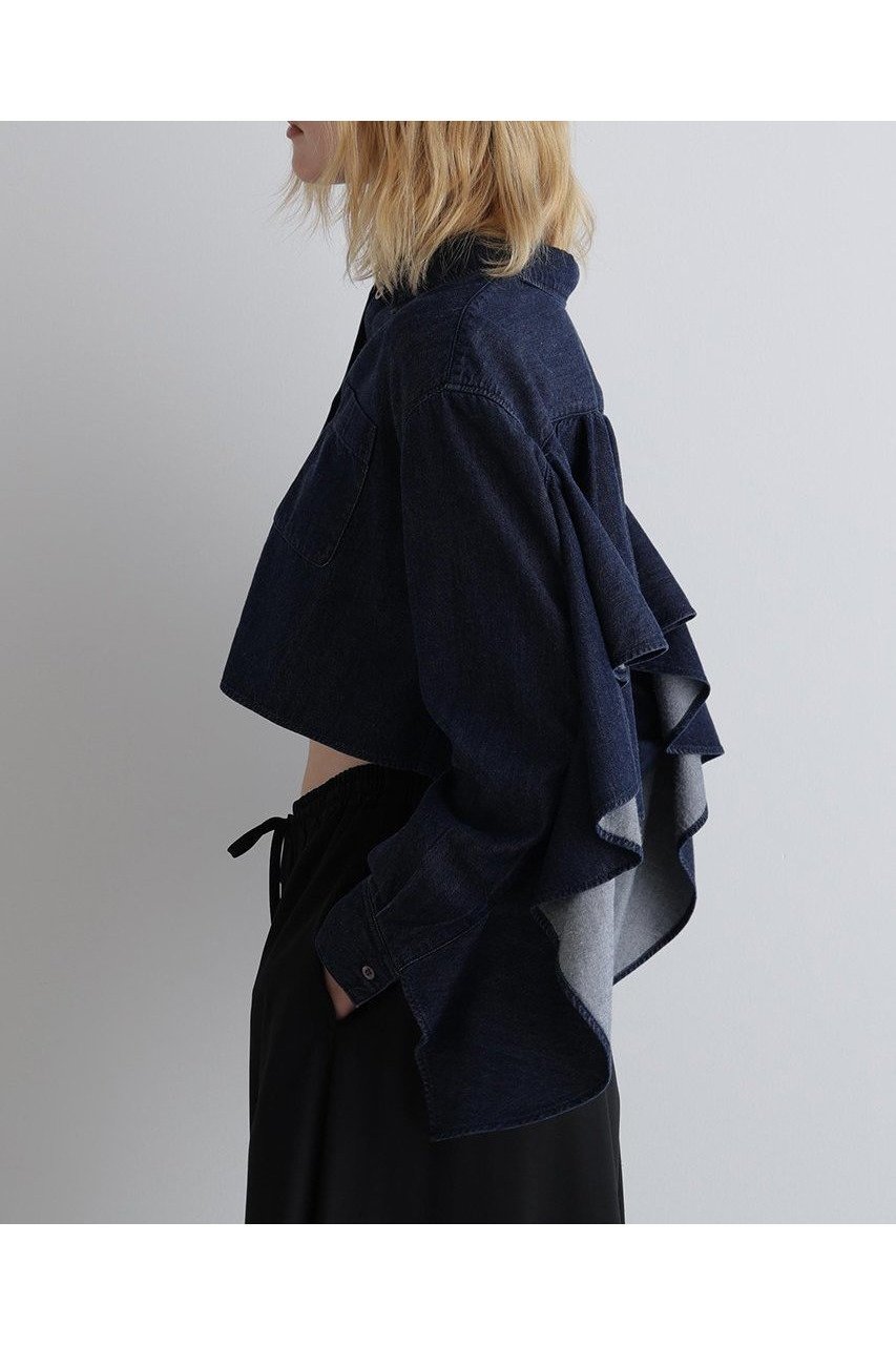 【ル フィル/LE PHIL】のライトデニムブラウス 人気、トレンドファッション・服の通販 founy(ファニー) 　ファッション　Fashion　レディースファッション　WOMEN　トップス・カットソー　Tops/Tshirt　シャツ/ブラウス　Shirts/Blouses　インディゴ　Indigo　コンパクト　Compact　ショート　Short　シンプル　Simple　スタンダード　Standard　スリーブ　Sleeve　セットアップ　Set Up　デニム　Denim　トレンド　Trend　ドレープ　Drape　フェミニン　Feminine　フリル　Frills　フロント　Front　ロング　Long　NEW・新作・新着・新入荷　New Arrivals　other-5|ID: prp329100004571632 ipo3291000000032348139