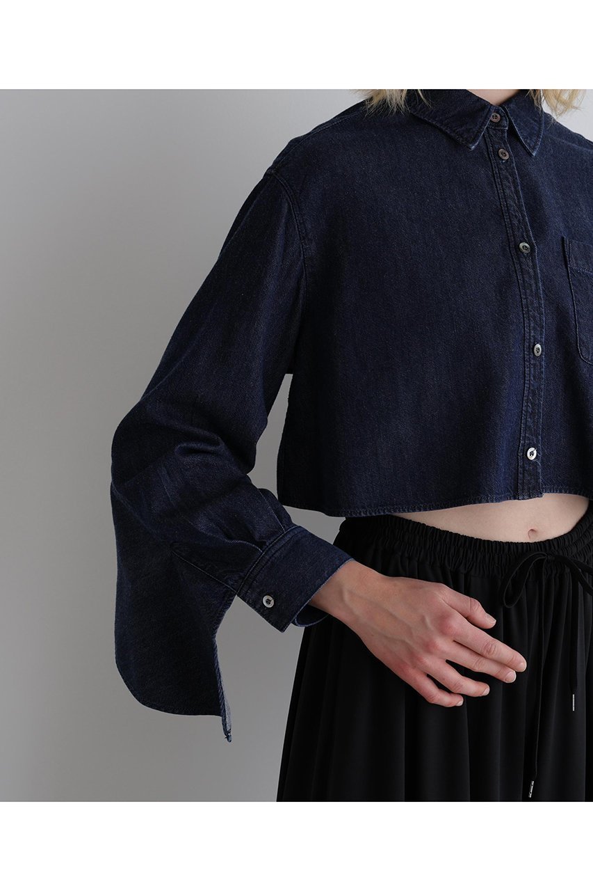 【ル フィル/LE PHIL】のライトデニムブラウス 人気、トレンドファッション・服の通販 founy(ファニー) 　ファッション　Fashion　レディースファッション　WOMEN　トップス・カットソー　Tops/Tshirt　シャツ/ブラウス　Shirts/Blouses　インディゴ　Indigo　コンパクト　Compact　ショート　Short　シンプル　Simple　スタンダード　Standard　スリーブ　Sleeve　セットアップ　Set Up　デニム　Denim　トレンド　Trend　ドレープ　Drape　フェミニン　Feminine　フリル　Frills　フロント　Front　ロング　Long　NEW・新作・新着・新入荷　New Arrivals　other-8|ID: prp329100004571632 ipo3291000000032348142