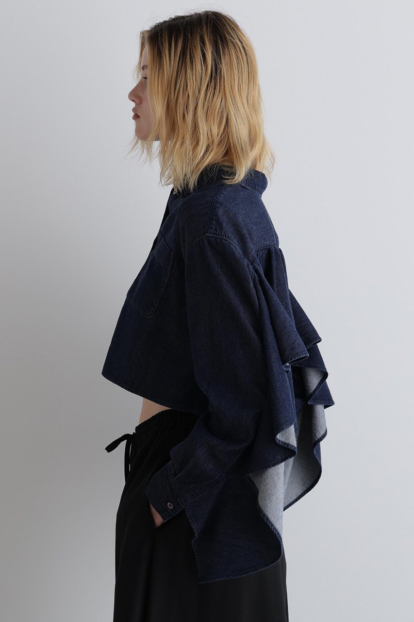 【ル フィル/LE PHIL】のライトデニムブラウス 人気、トレンドファッション・服の通販 founy(ファニー) 　ファッション　Fashion　レディースファッション　Fashion for Women　トップス・カットソー　Cut & Sew Tops　シャツ・ブラウス・オフィスカジュアル　Elegant Blouses & Button-Ups　インディゴ　Indigo Denim　コンパクト　Compact, Small Size　ショート　Short, Short Length　シンプル　Simple, Minimal　スタンダード　Standard, Basic　スリーブ　Sleeve, Long Sleeve / Short Sleeve　セットアップ　Set-Up, Coordinated Outfit　デニム　Denim, Jeans Material　トレンド　Trend, Trending Now　ドレープ　Drape, Draping Fabric　フェミニン　Feminine, Girly　フリル　Frill, Ruffle　フロント　Front, Front Design　ロング　Long, Long-Length　other-5|ID: prp329100004571632 ipo3291000000036201023