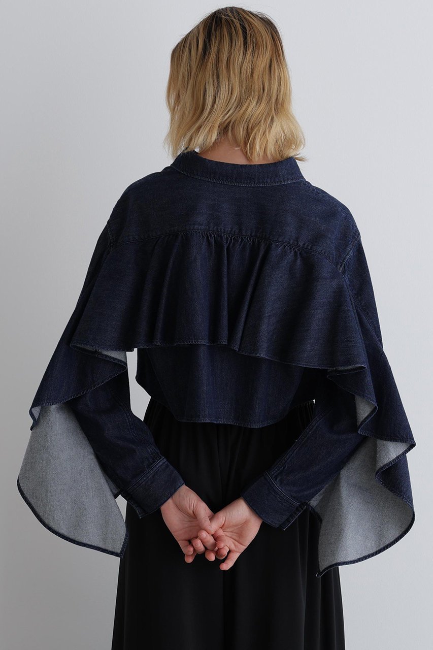 【ル フィル/LE PHIL】のライトデニムブラウス 人気、トレンドファッション・服の通販 founy(ファニー) 　ファッション　Fashion　レディースファッション　Fashion for Women　トップス・カットソー　Cut & Sew Tops　シャツ・ブラウス・オフィスカジュアル　Elegant Blouses & Button-Ups　インディゴ　Indigo Denim　コンパクト　Compact, Small Size　ショート　Short, Short Length　シンプル　Simple, Minimal　スタンダード　Standard, Basic　スリーブ　Sleeve, Long Sleeve / Short Sleeve　セットアップ　Set-Up, Coordinated Outfit　デニム　Denim, Jeans Material　トレンド　Trend, Trending Now　ドレープ　Drape, Draping Fabric　フェミニン　Feminine, Girly　フリル　Frill, Ruffle　フロント　Front, Front Design　ロング　Long, Long-Length　other-6|ID: prp329100004571632 ipo3291000000036201024