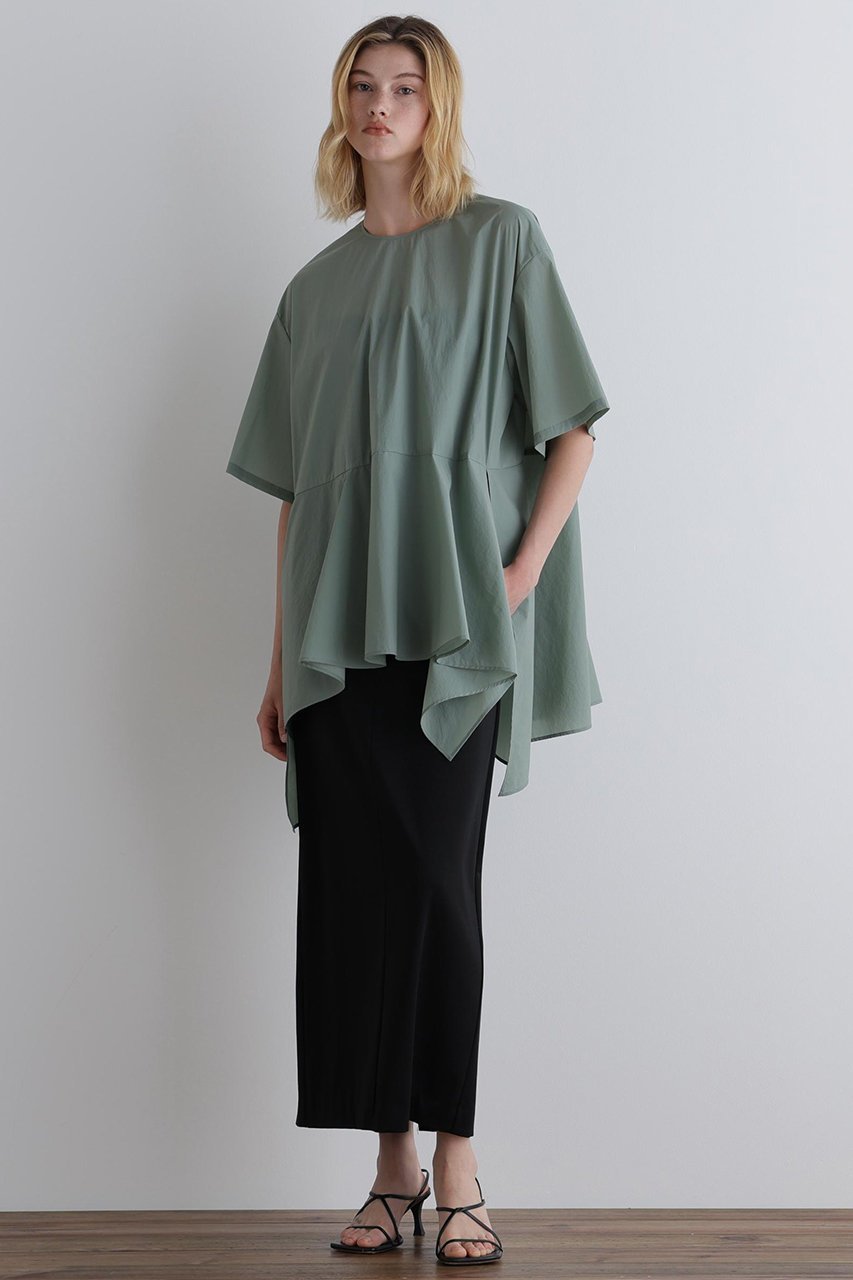【ル フィル/LE PHIL】のナイロンストレッチブラウス 人気、トレンドファッション・服の通販 founy(ファニー) 　ファッション　Fashion　レディースファッション　Fashion for Women　トップス・カットソー　Cut & Sew Tops　シャツ・ブラウス・オフィスカジュアル　Elegant Blouses & Button-Ups　おすすめ　Recommended / Our Picks　ショート　Short, Short Length　スタンダード　Standard, Basic　ストレッチ　Stretch, Stretchy Fabric　スリット　Slit, Slit Detail　スリーブ　Sleeve, Long Sleeve / Short Sleeve　フレア　Flare, Flared　夏　Summer　other-3|ID: prp329100004571634 ipo3291000000032731856