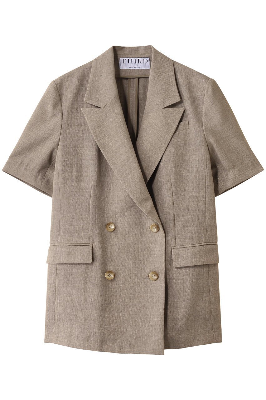 【サードマガジン/THIRD MAGAZINE】のスラブショートスリーブジャケット インテリア・キッズ・メンズ・レディースファッション・服の通販 founy(ファニー) 　ファッション　Fashion　レディースファッション　WOMEN　アウター　Coat Outerwear　ジャケット　Jackets　2025年　2025　ジャケット　Jacket　スタイリッシュ　Stylish　スラックス　Slacks　ダウン　Down　デニム　Denim　A/W・秋冬　Aw・Autumn/Winter・Fw・Fall-Winter　ベージュ|ID: prp329100004571638 ipo3291000000032348190