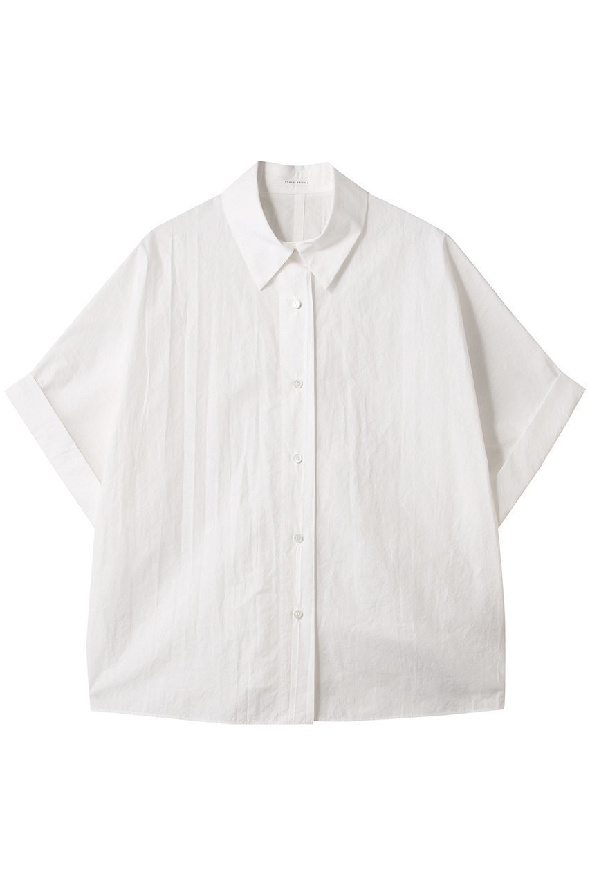 【プレインピープル/PLAIN PEOPLE】のボイルドコットンドロップショルダーシャツ インテリア・キッズ・メンズ・レディースファッション・服の通販 founy(ファニー) 　ファッション　Fashion　レディースファッション　WOMEN　トップス・カットソー　Tops/Tshirt　シャツ/ブラウス　Shirts/Blouses　2025年　2025　シンプル　Simple　スリーブ　Sleeve　ロング　Long　ロールアップ　Roll Up　半袖　Short Sleeve　A/W・秋冬　Aw・Autumn/Winter・Fw・Fall-Winter　オフホワイト|ID: prp329100004571639 ipo3291000000032348199