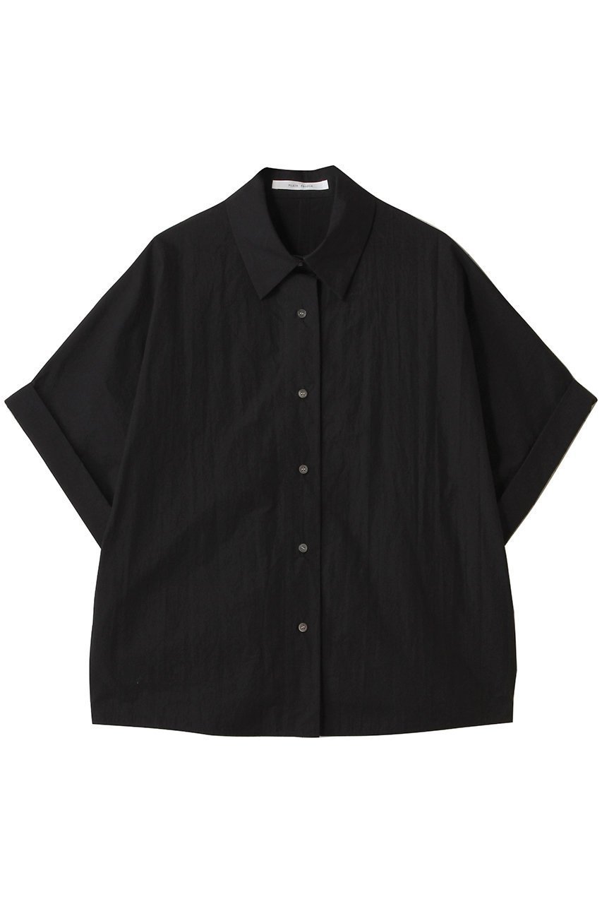 【プレインピープル/PLAIN PEOPLE】のボイルドコットンドロップショルダーシャツ インテリア・キッズ・メンズ・レディースファッション・服の通販 founy(ファニー) ファッション Fashion レディースファッション Fashion for Women トップス・カットソー Cut & Sew Tops シャツ・ブラウス・オフィスカジュアル Elegant Blouses & Button-Ups ショート Short, Short Length シンプル Simple, Minimal スリーブ Sleeve, Long Sleeve / Short Sleeve ロールアップ Roll-Up, Cuffed Hem 半袖 Short Sleeve, Half Sleeve ブラック|ID: prp329100004571639 ipo3291000000035560040