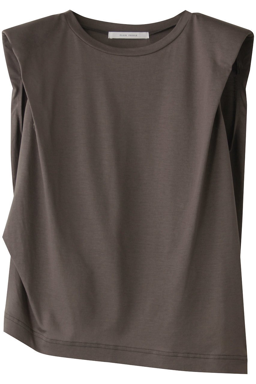 【プレインピープル/PLAIN PEOPLE】のSpiral天竺肩パット入りカットソー 人気、トレンドファッション・服の通販 founy(ファニー) 　ファッション　Fashion　レディースファッション　Fashion for Women　トップス・カットソー　Cut & Sew Tops　シャツ・ブラウス・オフィスカジュアル　Elegant Blouses & Button-Ups　ロングTシャツ・Tシャツ　Longline T-Shirts & Tees　カットソー・ベーシックTシャツ　Cut-and-Sewn Tops / Stretch Tees & Basics　カットソー　Cut and Sewn Top　ショート　Short, Short Length　シンプル　Simple, Minimal　スリーブ　Sleeve, Long Sleeve / Short Sleeve　トレンド　Trend, Trending Now　ヘムライン　Hemline, Bottom Cut　ボトム　Bottoms, Lower Wear　エレガント 上品　Elegant　再入荷　Restock / Back in Stock　 other-1|ID: prp329100004571641 ipo3291000000035321104