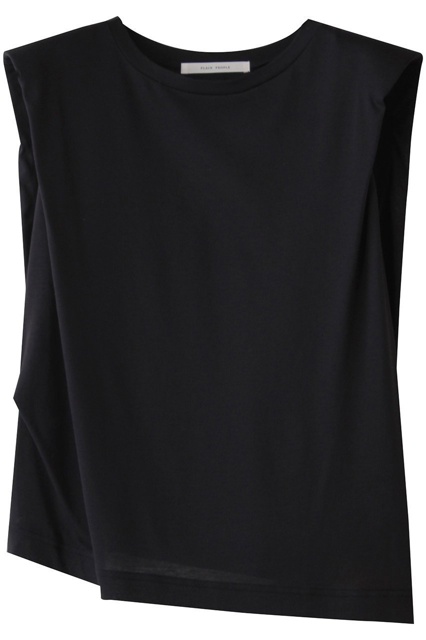 【プレインピープル/PLAIN PEOPLE】のSpiral天竺肩パット入りカットソー インテリア・キッズ・メンズ・レディースファッション・服の通販 founy(ファニー) ファッション Fashion レディースファッション Fashion for Women トップス・カットソー Cut & Sew Tops シャツ・ブラウス・オフィスカジュアル Elegant Blouses & Button-Ups ロングTシャツ・Tシャツ Longline T-Shirts & Tees カットソー・ベーシックTシャツ Cut-and-Sewn Tops / Stretch Tees & Basics カットソー Cut and Sewn Top ショート Short, Short Length シンプル Simple, Minimal スリーブ Sleeve, Long Sleeve / Short Sleeve トレンド Trend, Trending Now ヘムライン Hemline, Bottom Cut ボトム Bottoms, Lower Wear エレガント 上品 Elegant ネイビー|ID: prp329100004571641 ipo3291000000035560059