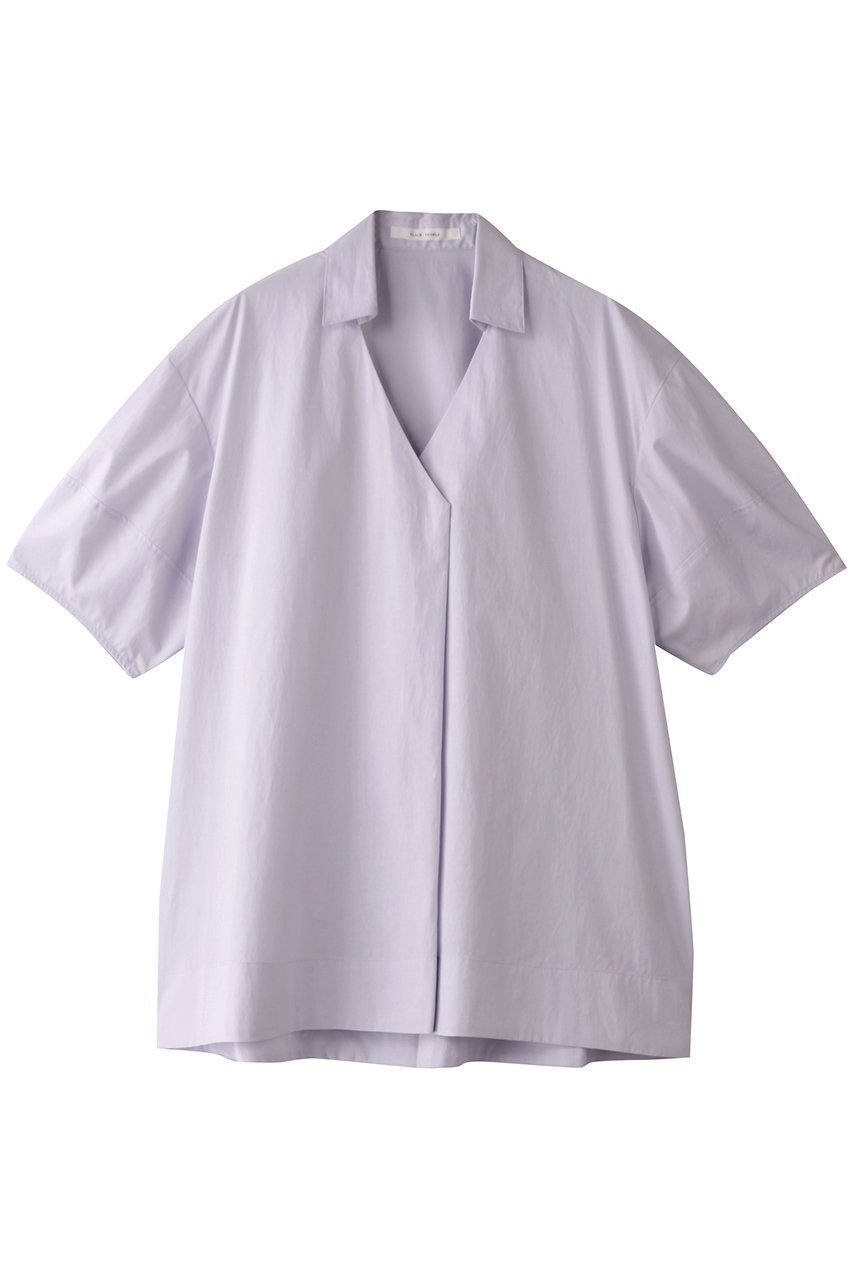 【プレインピープル/PLAIN PEOPLE】のタイプライタースキッパーシャツ インテリア・キッズ・メンズ・レディースファッション・服の通販 founy(ファニー) 　ファッション　Fashion　レディースファッション　Fashion for Women　トップス・カットソー　Cut & Sew Tops　シャツ・ブラウス・オフィスカジュアル　Elegant Blouses & Button-Ups　エレガント 上品　Elegant　ショート　Short, Short Length　スキッパー　Skipper, Open Collar　スリーブ　Sleeve, Long Sleeve / Short Sleeve　タイプライター　Typewriter Fabric, Crisp Cotton　デコルテ　Décolleté, Neckline　ヘムライン　Hemline, Bottom Cut　ライラック|ID: prp329100004571650 ipo3291000000035560090