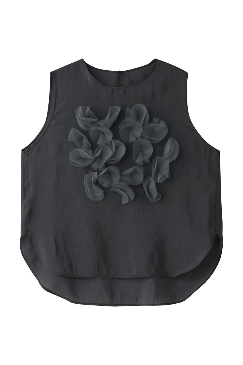 【プレインピープル/PLAIN PEOPLE】のシルキーオーガンジーモチーフブラウス インテリア・キッズ・メンズ・レディースファッション・服の通販 founy(ファニー) ファッション Fashion レディースファッション Fashion for Women トップス・カットソー Cut & Sew Tops キャミソール&ノースリーブ Camisoles & Sleeveless Tops シャツ・ブラウス・オフィスカジュアル Elegant Blouses & Button-Ups オーガンジー Organza Fabric デニム Denim, Jeans Material ノースリーブ Sleeveless, No-Sleeve フレア Flare, Flared ボトム Bottoms, Lower Wear ミックス Mix, Mixed Style モチーフ Motif, Design Theme ネイビー|ID: prp329100004571651 ipo3291000000035700630