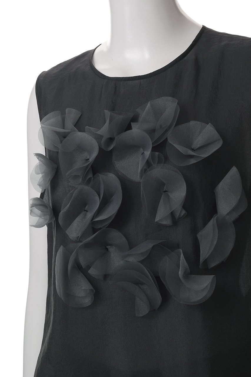 【プレインピープル/PLAIN PEOPLE】のシルキーオーガンジーモチーフブラウス 人気、トレンドファッション・服の通販 founy(ファニー) ファッション Fashion レディースファッション Fashion for Women トップス・カットソー Cut & Sew Tops キャミソール&ノースリーブ Camisoles & Sleeveless Tops シャツ・ブラウス・オフィスカジュアル Elegant Blouses & Button-Ups オーガンジー Organza Fabric デニム Denim, Jeans Material ノースリーブ Sleeveless, No-Sleeve フレア Flare, Flared ボトム Bottoms, Lower Wear ミックス Mix, Mixed Style モチーフ Motif, Design Theme other-5|ID: prp329100004571651 ipo3291000000035700635