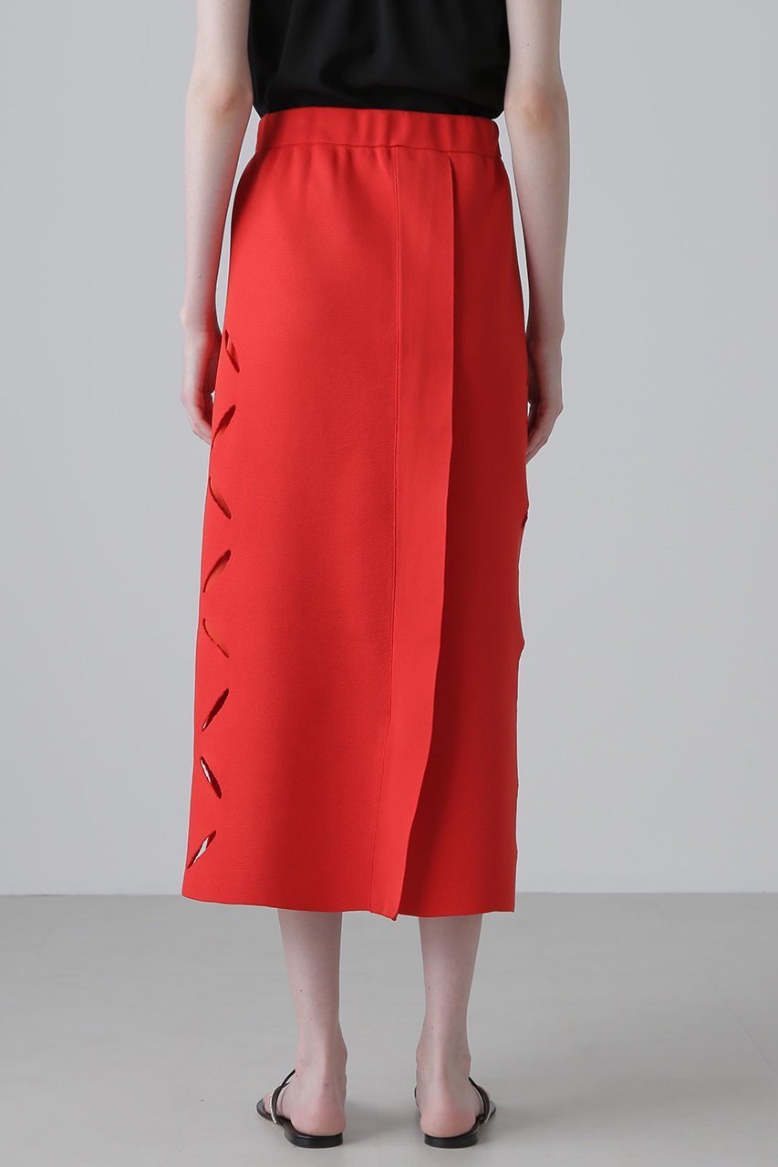 【アドーア/ADORE】のスカシカシパンニットスカート 人気、トレンドファッション・服の通販 founy(ファニー) 　ファッション　Fashion　レディースファッション　Fashion for Women　スカート　Skirts　ロングスカート　Long Skirts / Maxi & Midi Skirts　オレンジ　Orange　カーディガン　Cardigan, Knitwear　ストレート　Straight, Straight Cut　スリット　Slit, Slit Detail　セットアップ　Set-Up, Coordinated Outfit　センター　Center, Center Line　モチーフ　Motif, Design Theme　ロング　Long, Long-Length　再入荷　Restock / Back in Stock　other-6|ID: prp329100004571656 ipo3291000000034990499