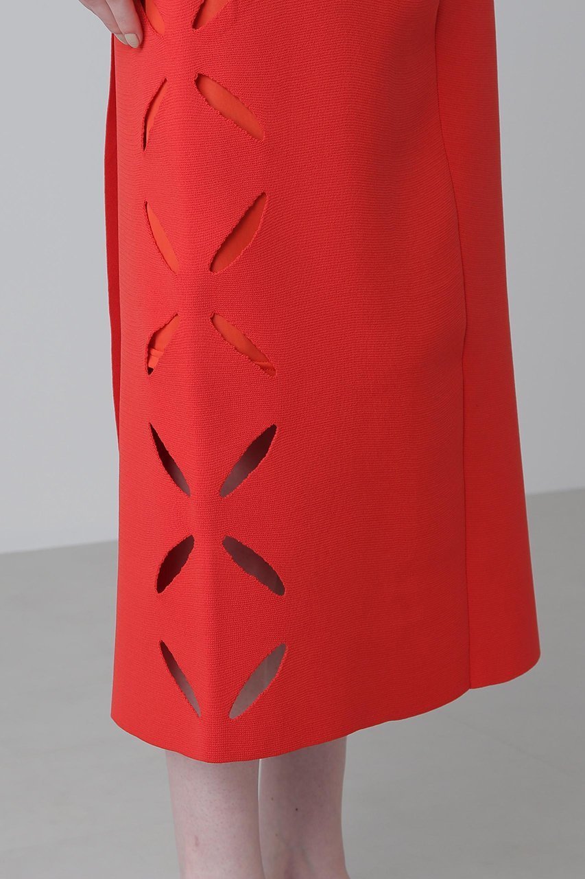 【アドーア/ADORE】のスカシカシパンニットスカート 人気、トレンドファッション・服の通販 founy(ファニー) 　ファッション　Fashion　レディースファッション　Fashion for Women　スカート　Skirts　ロングスカート　Long Skirts / Maxi & Midi Skirts　オレンジ　Orange　カーディガン　Cardigan, Knitwear　ストレート　Straight, Straight Cut　スリット　Slit, Slit Detail　セットアップ　Set-Up, Coordinated Outfit　センター　Center, Center Line　モチーフ　Motif, Design Theme　ロング　Long, Long-Length　再入荷　Restock / Back in Stock　other-8|ID: prp329100004571656 ipo3291000000034990501