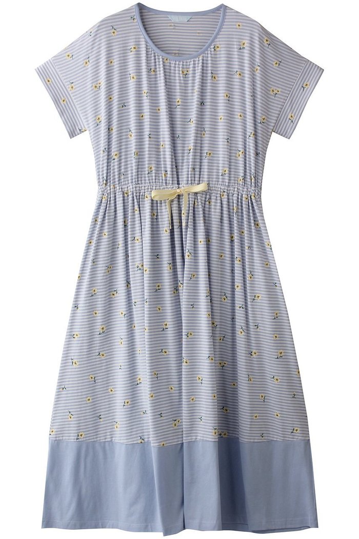 【キッドブルー/KID BLUE】のボーダープチフラワー天竺ナイティ インテリア・キッズ・メンズ・レディースファッション・服の通販 founy(ファニー) https://founy.com/ ファッション Fashion レディースファッション WOMEN パジャマ Pajamas ボーダー Border リボン Ribbon NEW・新作・新着・新入荷 New Arrivals 無地 Plain Color |ID: prp329100004571682 ipo3291000000032348655