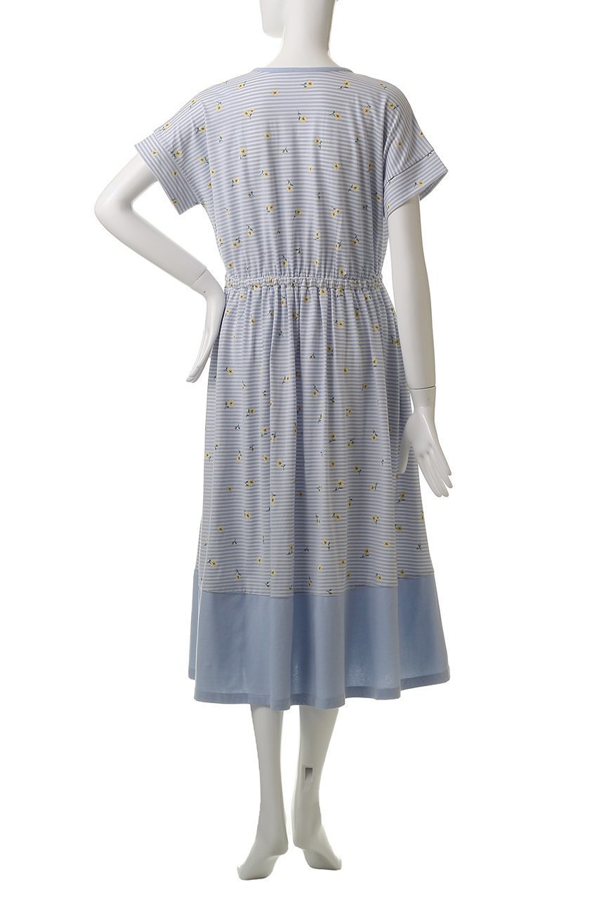 【キッドブルー/KID BLUE】のボーダープチフラワー天竺ナイティ 人気、トレンドファッション・服の通販 founy(ファニー) 　ファッション　Fashion　レディースファッション　WOMEN　パジャマ　Pajamas　ボーダー　Border　リボン　Ribbon　NEW・新作・新着・新入荷　New Arrivals　無地　Plain Color　other-4|ID: prp329100004571682 ipo3291000000032348660
