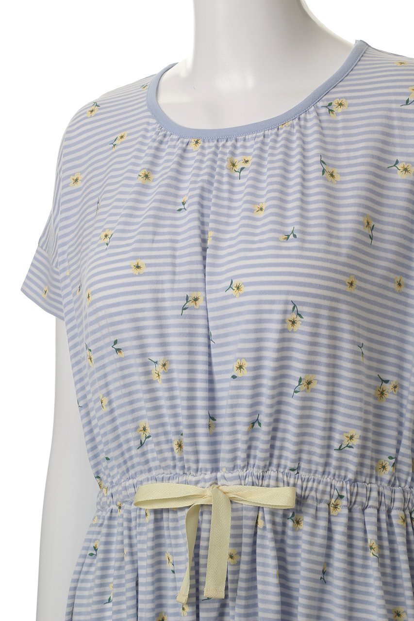 【キッドブルー/KID BLUE】のボーダープチフラワー天竺ナイティ 人気、トレンドファッション・服の通販 founy(ファニー) 　ファッション　Fashion　レディースファッション　WOMEN　パジャマ　Pajamas　ボーダー　Border　リボン　Ribbon　NEW・新作・新着・新入荷　New Arrivals　無地　Plain Color　other-5|ID: prp329100004571682 ipo3291000000032348661