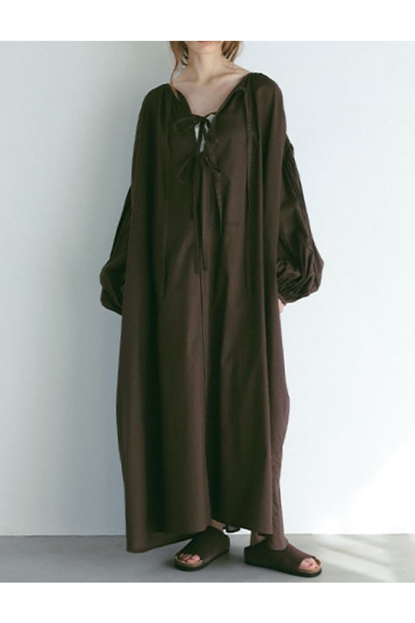 【エトレトウキョウ/ETRE TOKYO】のガーゼ2wayボリュームワンピース インテリア・キッズ・メンズ・レディースファッション・服の通販 founy(ファニー) 　ファッション　Fashion　レディースファッション　WOMEN　ワンピース　Dress　チュニック　Tunic　ガウン　Gown　チュニック　Tunic　フロント　Front　リボン　Ribbon　ロング　Long　夏　Summer　NEW・新作・新着・新入荷　New Arrivals　春　Spring　S/S・春夏　Ss・Spring/Summer　ブラウン|ID: prp329100004572939 ipo3291000000032362735