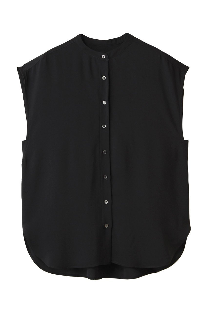 【フローレント/FLORENT】のポリエステル フレンチスリーブ ブラウス インテリア・キッズ・メンズ・レディースファッション・服の通販 founy(ファニー) 　ファッション　Fashion　レディースファッション　Fashion for Women　トップス・カットソー　Cut & Sew Tops　シャツ・ブラウス・オフィスカジュアル　Elegant Blouses & Button-Ups　サマー　Summer, Summer Style　ショート　Short, Short Length　スリーブ　Sleeve, Long Sleeve / Short Sleeve　フレンチ　French, French Style　ベーシック　Basic, Essential　夏　Summer　ビジネス 仕事 通勤　Business / Work / Commuting　ブラック|ID: prp329100004572944 ipo3291000000034955128