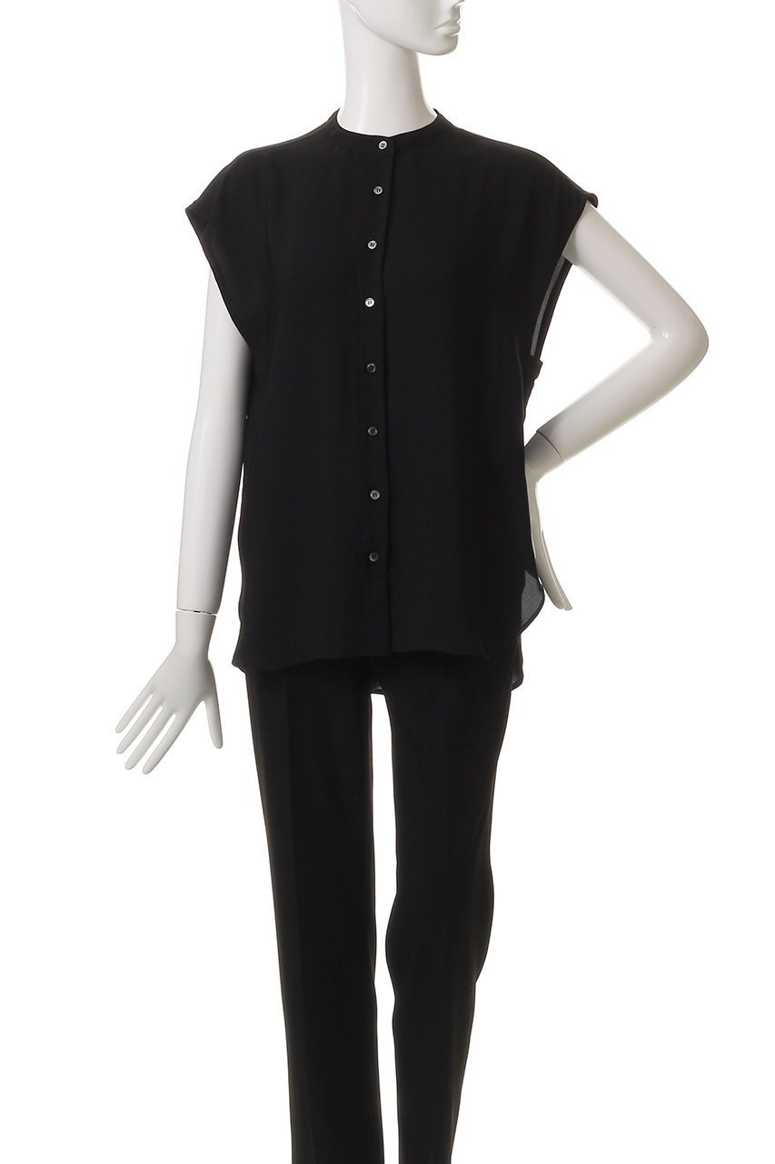 【フローレント/FLORENT】のポリエステル フレンチスリーブ ブラウス 人気、トレンドファッション・服の通販 founy(ファニー) 　ファッション　Fashion　レディースファッション　Fashion for Women　トップス・カットソー　Cut & Sew Tops　シャツ・ブラウス・オフィスカジュアル　Elegant Blouses & Button-Ups　サマー　Summer, Summer Style　ショート　Short, Short Length　スリーブ　Sleeve, Long Sleeve / Short Sleeve　フレンチ　French, French Style　ベーシック　Basic, Essential　夏　Summer　ビジネス 仕事 通勤　Business / Work / Commuting　other-2|ID: prp329100004572944 ipo3291000000036186380