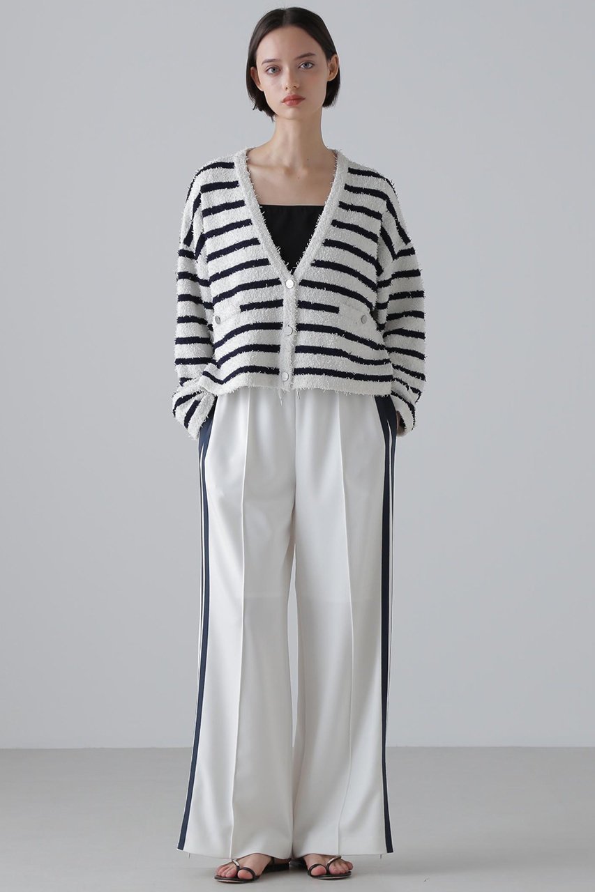 【アドーア/ADORE】のツィーディーボーダーニット 人気、トレンドファッション・服の通販 founy(ファニー) 　ファッション　Fashion　レディースファッション　Fashion for Women　トップス・カットソー　Cut & Sew Tops　ニット　Knit Tops & Sweaters　カジュアルプルオーバー・ニットトップス　Pullovers & Knit Tops / Casual Pullovers　カーディガン　Cardigan, Knitwear　ストレッチ　Stretch, Stretchy Fabric　ボトム　Bottoms, Lower Wear　ロング　Long, Long-Length　other-3|ID: prp329100004572949 ipo3291000000035696615