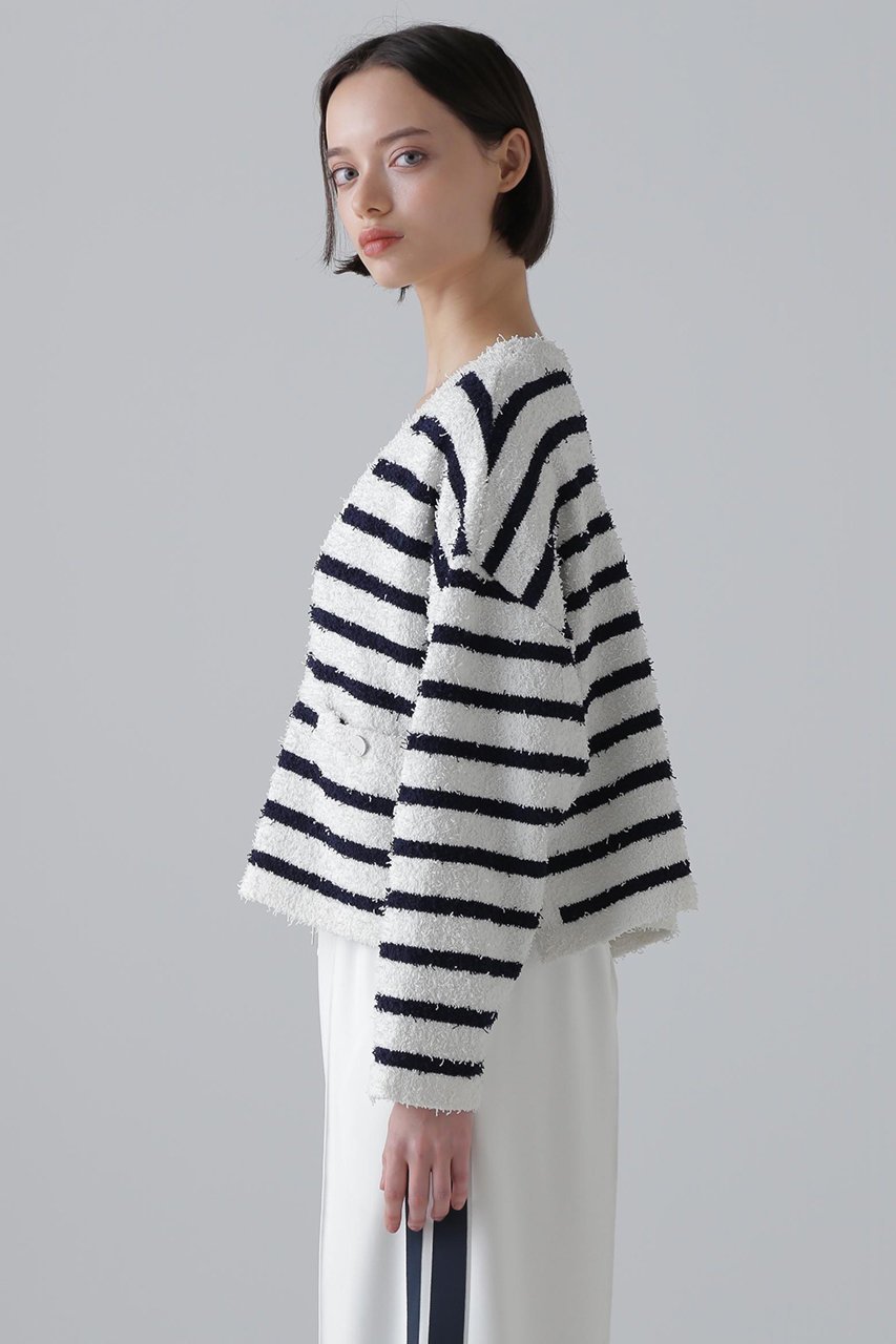 【アドーア/ADORE】のツィーディーボーダーニット 人気、トレンドファッション・服の通販 founy(ファニー) 　ファッション　Fashion　レディースファッション　Fashion for Women　トップス・カットソー　Cut & Sew Tops　ニット　Knit Tops & Sweaters　カジュアルプルオーバー・ニットトップス　Pullovers & Knit Tops / Casual Pullovers　カーディガン　Cardigan, Knitwear　ストレッチ　Stretch, Stretchy Fabric　ボトム　Bottoms, Lower Wear　ロング　Long, Long-Length　other-4|ID: prp329100004572949 ipo3291000000035696617