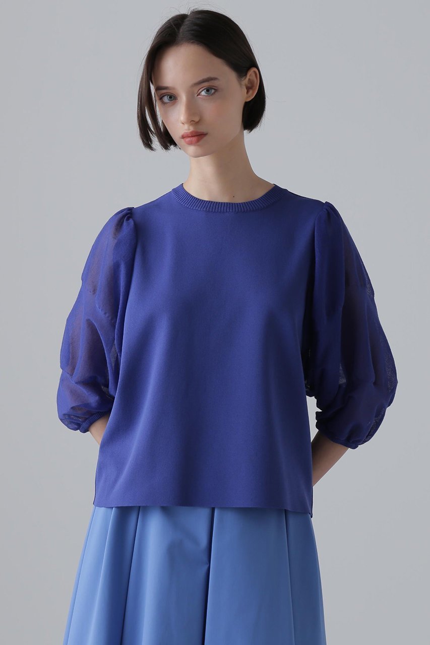 【アドーア/ADORE】のシアースリーブニット 人気、トレンドファッション・服の通販 founy(ファニー) 　ファッション　Fashion　レディースファッション　Fashion for Women　トップス・カットソー　Cut & Sew Tops　ニット　Knit Tops & Sweaters　カジュアルプルオーバー・ニットトップス　Pullovers & Knit Tops / Casual Pullovers　インナー　Innerwear　ギャザー　Gathered, Ruffled　ストレッチ　Stretch, Stretchy Fabric　スリーブ　Sleeve, Long Sleeve / Short Sleeve　other-2|ID: prp329100004572950 ipo3291000000035783340