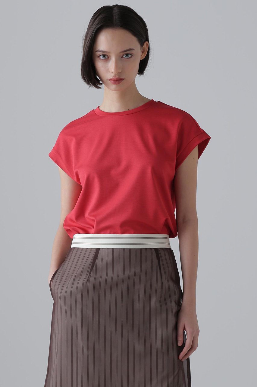 【アドーア/ADORE】のストレッチポンチカットソー 人気、トレンドファッション・服の通販 founy(ファニー) 　ファッション　Fashion　レディースファッション　Fashion for Women　トップス・カットソー　Cut & Sew Tops　シャツ・ブラウス・オフィスカジュアル　Elegant Blouses & Button-Ups　ロングTシャツ・Tシャツ　Longline T-Shirts & Tees　カットソー・ベーシックTシャツ　Cut-and-Sewn Tops / Stretch Tees & Basics　2024年　2024　2024春夏・S/S　Spring/Summer 2024 SS24　カットソー　Cut and Sewn Top　ショート　Short, Short Length　スリーブ　Sleeve, Long Sleeve / Short Sleeve　エレガント 上品　Elegant　人気　Popular, Best Seller　定番　Standard, Basic Item　other-2|ID: prp329100004572951 ipo3291000000035362646