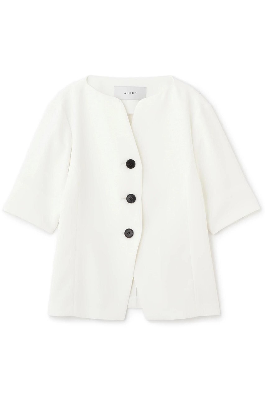 【アドーア/ADORE】のホロウツイルジャケット 人気、トレンドファッション・服の通販 founy(ファニー) 　ファッション　Fashion　レディースファッション　WOMEN　アウター　Coat Outerwear　ジャケット　Jackets　ジャケット　Jacket　スリット　Slit　デコルテ　Decolletage　フロント　Front　半袖　Short Sleeve　NEW・新作・新着・新入荷　New Arrivals　 other-1|ID: prp329100004572958 ipo3291000000032362897