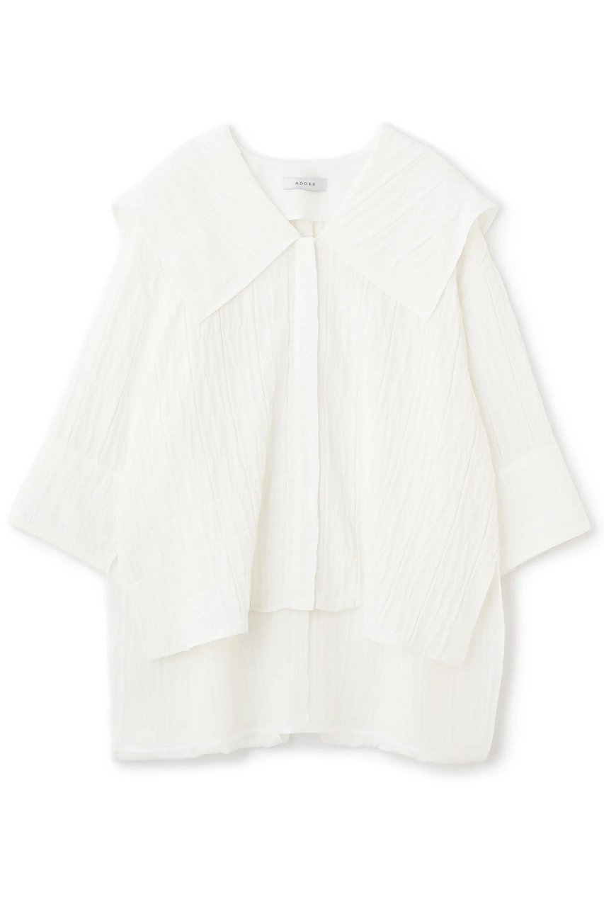 【アドーア/ADORE】のシュリンクWジャガードジャケット インテリア・キッズ・メンズ・レディースファッション・服の通販 founy(ファニー) 　ファッション　Fashion　レディースファッション　WOMEN　アウター　Coat Outerwear　ジャケット　Jackets　ジャカード　Jacquard　ジャケット　Jacket　ドレープ　Drape　フロント　Front　モチーフ　Motif　NEW・新作・新着・新入荷　New Arrivals　ホワイト|ID: prp329100004572959 ipo3291000000032362908