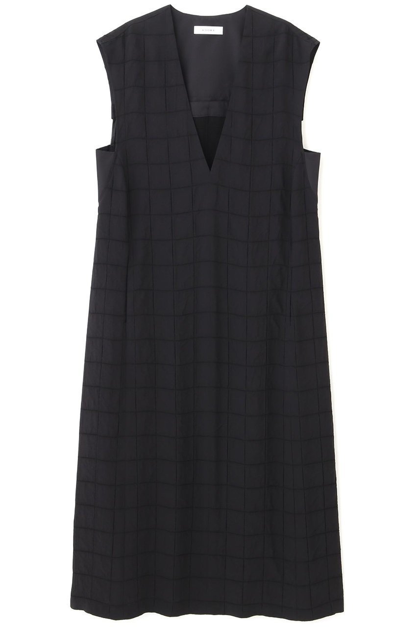 【アドーア/ADORE】のシュリンクWジャガードワンピース インテリア・キッズ・メンズ・レディースファッション・服の通販 founy(ファニー) 　ファッション　Fashion　レディースファッション　WOMEN　ワンピース　Dress　チュニック　Tunic　ジャカード　Jacquard　スクエア　Square　チュニック　Tunic　ドレス　Dress　ドレープ　Drape　モチーフ　Motif　NEW・新作・新着・新入荷　New Arrivals　ブラック|ID: prp329100004572967 ipo3291000000032362952