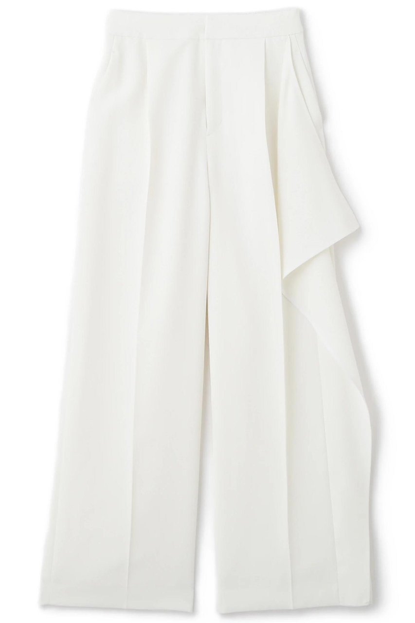 【アドーア/ADORE】のホロウツイルパンツ インテリア・キッズ・メンズ・レディースファッション・服の通販 founy(ファニー) 　ファッション　Fashion　レディースファッション　Fashion for Women　パンツ　Pants & Trousers　アシンメトリー　Asymmetrical Style　ツイル　Twist, Twisted Detail　フェミニン　Feminine, Girly　ラッフル　Ruffle, Frill　ホワイト|ID: prp329100004572973 ipo3291000000032363000