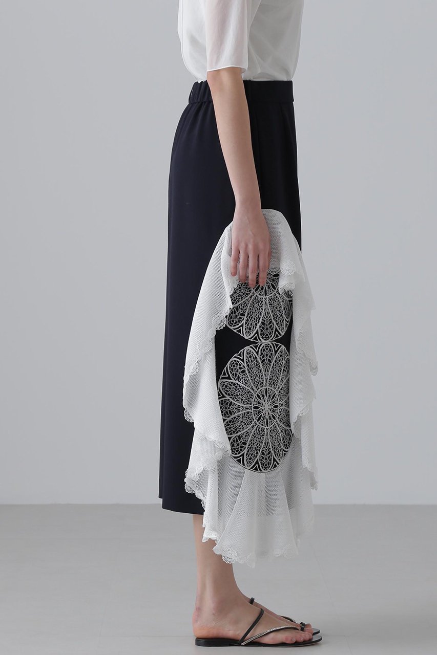 【アドーア/ADORE】のクロシェドッキングスカート 人気、トレンドファッション・服の通販 founy(ファニー) 　ファッション　Fashion　レディースファッション　Fashion for Women　スカート　Skirts　ロングスカート　Long Skirts / Maxi & Midi Skirts　セットアップ　Set-Up, Coordinated Outfit　ラッフル　Ruffle, Frill　ロング　Long, Long-Length　再入荷　Restock / Back in Stock　other-4|ID: prp329100004572979 ipo3291000000034990225