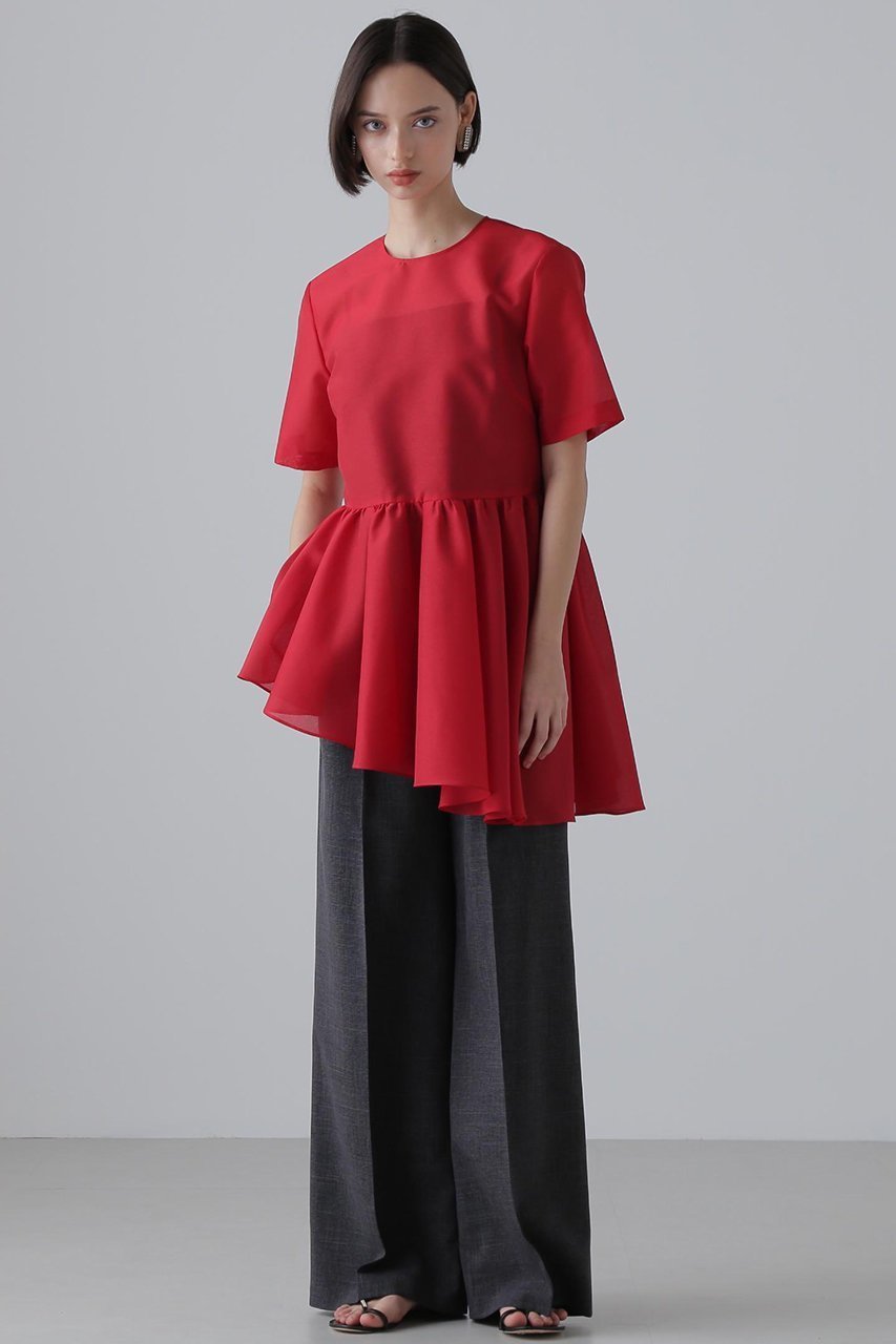 【アドーア/ADORE】のスパンオーガンジーブラウス 人気、トレンドファッション・服の通販 founy(ファニー) 　ファッション　Fashion　レディースファッション　Fashion for Women　トップス・カットソー　Cut & Sew Tops　シャツ・ブラウス・オフィスカジュアル　Elegant Blouses & Button-Ups　アシンメトリー　Asymmetrical Style　オケージョン　Occasion Wear　オーガンジー　Organza Fabric　ショート　Short, Short Length　スリーブ　Sleeve, Long Sleeve / Short Sleeve　ペプラム　Peplum, Flared Hem　other-3|ID: prp329100004572983 ipo3291000000035878293