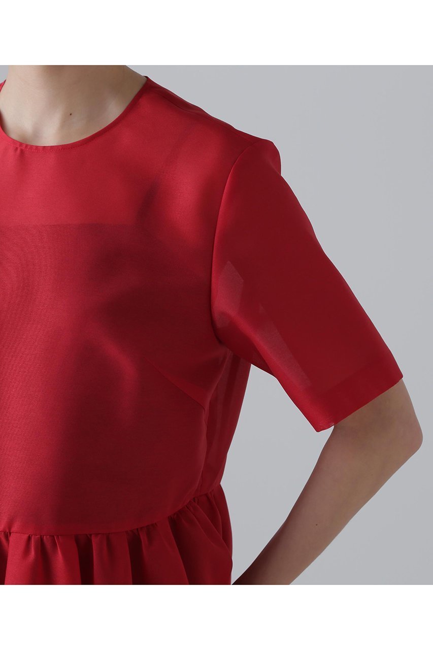 【アドーア/ADORE】のスパンオーガンジーブラウス 人気、トレンドファッション・服の通販 founy(ファニー) 　ファッション　Fashion　レディースファッション　Fashion for Women　トップス・カットソー　Cut & Sew Tops　シャツ・ブラウス・オフィスカジュアル　Elegant Blouses & Button-Ups　アシンメトリー　Asymmetrical Style　オケージョン　Occasion Wear　オーガンジー　Organza Fabric　ショート　Short, Short Length　スリーブ　Sleeve, Long Sleeve / Short Sleeve　ペプラム　Peplum, Flared Hem　other-7|ID: prp329100004572983 ipo3291000000035878297