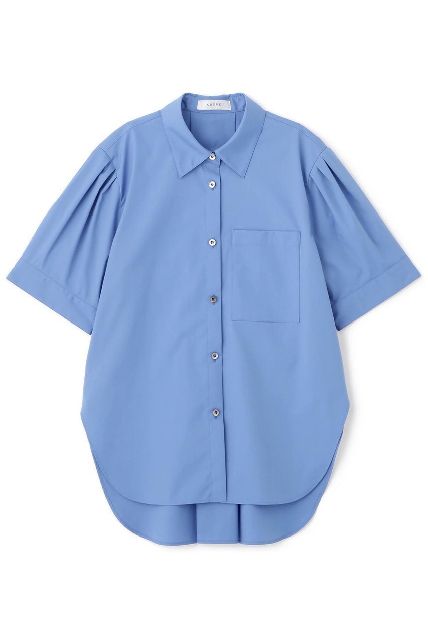 【アドーア/ADORE】のクリアコットンブラウス インテリア・キッズ・メンズ・レディースファッション・服の通販 founy(ファニー) 　ファッション　Fashion　レディースファッション　Fashion for Women　トップス・カットソー　Cut & Sew Tops　シャツ・ブラウス・オフィスカジュアル　Elegant Blouses & Button-Ups　おすすめ　Recommended / Our Picks　コンパクト　Compact, Small Size　ショート　Short, Short Length　スリーブ　Sleeve, Long Sleeve / Short Sleeve　セットアップ　Set-Up, Coordinated Outfit　ブロード　Broadcloth, Fine Cotton　夏　Summer　春　Spring　S/S・春夏　SS, Spring/Summer, Warm Season　ブルー|ID: prp329100004572985 ipo3291000000033061798