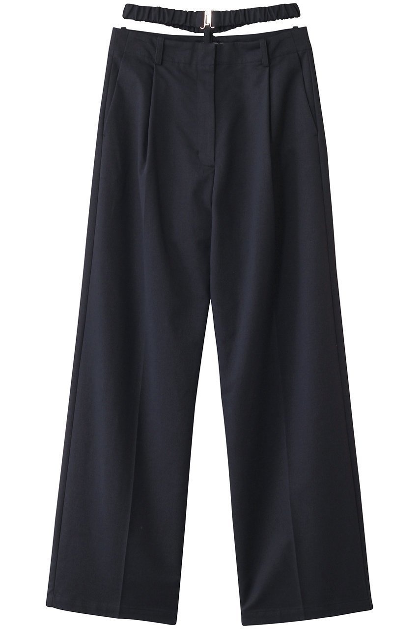 【クラネ/CLANE】の2WAY GATHER BELT PANTS/パンツ インテリア・キッズ・メンズ・レディースファッション・服の通販 founy(ファニー) 　ファッション　Fashion　レディースファッション　Fashion for Women　パンツ　Pants & Trousers　ギャザー　Gathered, Ruffled　ストレート　Straight, Straight Cut　センター　Center, Center Line　ワイド　Wide, Wide Fit　NAVY|ID: prp329100004572995 ipo3291000000035764416