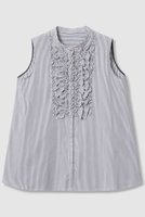 【アナイ/ANAYI】のタイプライターノースリフリル ブラウス 人気、トレンドファッション・服の通販 founy(ファニー) ファッション Fashion レディースファッション WOMEN トップス・カットソー Tops/Tshirt キャミソール / ノースリーブ No Sleeves シャツ/ブラウス Shirts/Blouses おすすめ Recommend ストライプ Stripe タイプライター Typewriter ノースリーブ No Sleeve フリル Frills フレア Flare フロント Front ボトム Bottom NEW・新作・新着・新入荷 New Arrivals 無地 Plain Color |ID:prp329100004573019