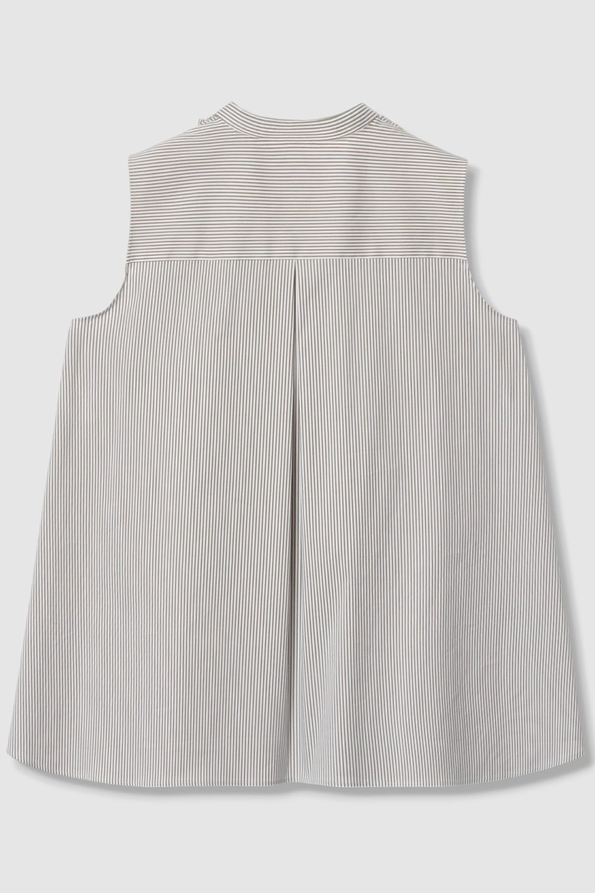 【アナイ/ANAYI】のタイプライターノースリフリル ブラウス 人気、トレンドファッション・服の通販 founy(ファニー) 　ファッション　Fashion　レディースファッション　WOMEN　トップス・カットソー　Tops/Tshirt　キャミソール / ノースリーブ　No Sleeves　シャツ/ブラウス　Shirts/Blouses　おすすめ　Recommend　ストライプ　Stripe　タイプライター　Typewriter　ノースリーブ　No Sleeve　フリル　Frills　フレア　Flare　フロント　Front　ボトム　Bottom　NEW・新作・新着・新入荷　New Arrivals　無地　Plain Color　other-2|ID: prp329100004573019 ipo3291000000032363346