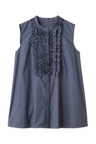 【アナイ/ANAYI】のタイプライターノースリフリル ブラウス インディゴ|ID:prp329100004573019