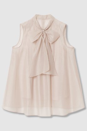 【アナイ/ANAYI】 オーガンリボンボウタイ ブラウス人気、トレンドファッション・服の通販 founy(ファニー) ファッション Fashion レディースファッション WOMEN トップス・カットソー Tops/Tshirt キャミソール / ノースリーブ No Sleeves シャツ/ブラウス Shirts/Blouses エレガント 上品 Elegant オーガンジー Organdy キャミソール Camisole シアー Sheer ノースリーブ No Sleeve フェミニン Feminine フロント Front リボン Ribbon リラックス Relax NEW・新作・新着・新入荷 New Arrivals |ID:prp329100004573022