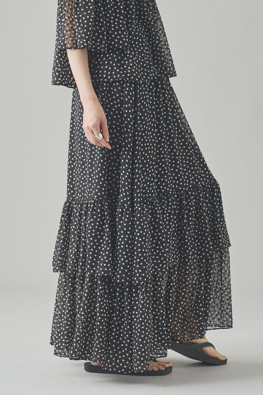 【カレンソロジー/Curensology】のドットジャガードスカート 人気、トレンドファッション・服の通販 founy(ファニー) 　ファッション　Fashion　レディースファッション　WOMEN　スカート　Skirt　ロングスカート　Long Skirt　サマー　Summer　シアー　Sheer　シフォン　Chiffon　ジャカード　Jacquard　セットアップ　Set Up　ティアードスカート　Tiered Skirt　プリント　Print　ロング　Long　NEW・新作・新着・新入荷　New Arrivals　日本製　Made In Japan　水玉　Polka Dots　other-4|ID: prp329100004573030 ipo3291000000032363426