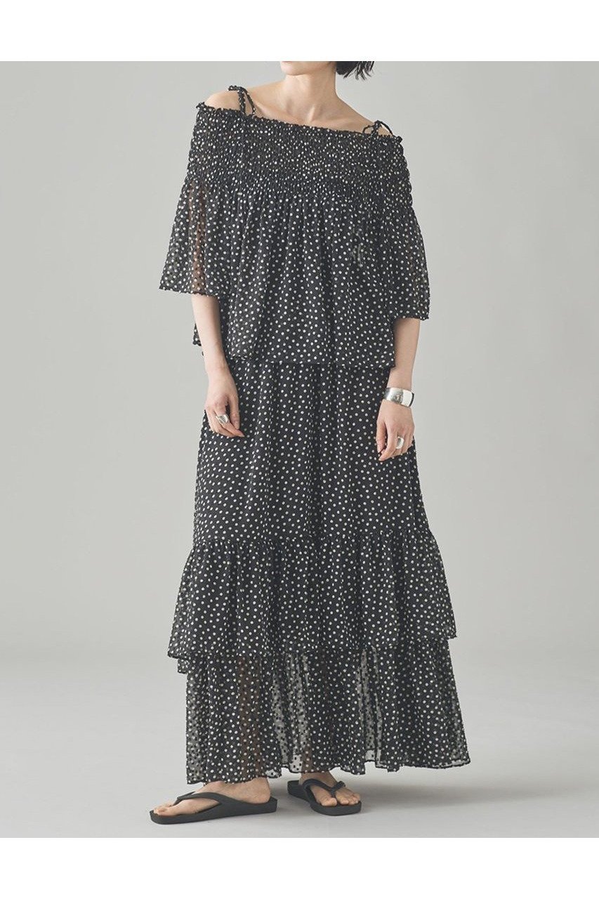 【カレンソロジー/Curensology】のドットジャガードスカート 人気、トレンドファッション・服の通販 founy(ファニー) 　ファッション　Fashion　レディースファッション　WOMEN　スカート　Skirt　ロングスカート　Long Skirt　サマー　Summer　シアー　Sheer　シフォン　Chiffon　ジャカード　Jacquard　セットアップ　Set Up　ティアードスカート　Tiered Skirt　プリント　Print　ロング　Long　NEW・新作・新着・新入荷　New Arrivals　日本製　Made In Japan　水玉　Polka Dots　other-7|ID: prp329100004573030 ipo3291000000032363432