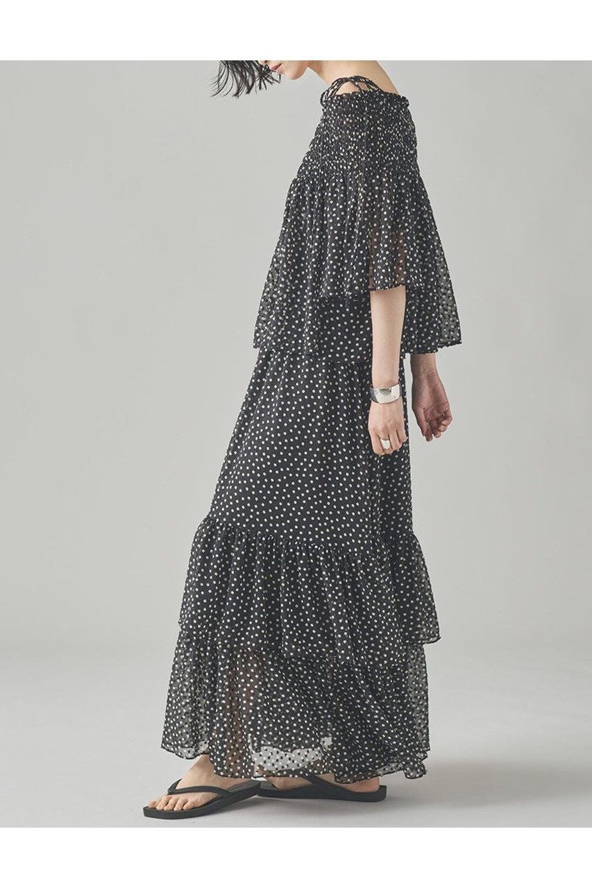 【カレンソロジー/Curensology】のドットジャガードスカート 人気、トレンドファッション・服の通販 founy(ファニー) 　ファッション　Fashion　レディースファッション　WOMEN　スカート　Skirt　ロングスカート　Long Skirt　サマー　Summer　シアー　Sheer　シフォン　Chiffon　ジャカード　Jacquard　セットアップ　Set Up　ティアードスカート　Tiered Skirt　プリント　Print　ロング　Long　NEW・新作・新着・新入荷　New Arrivals　日本製　Made In Japan　水玉　Polka Dots　other-8|ID: prp329100004573030 ipo3291000000032363434