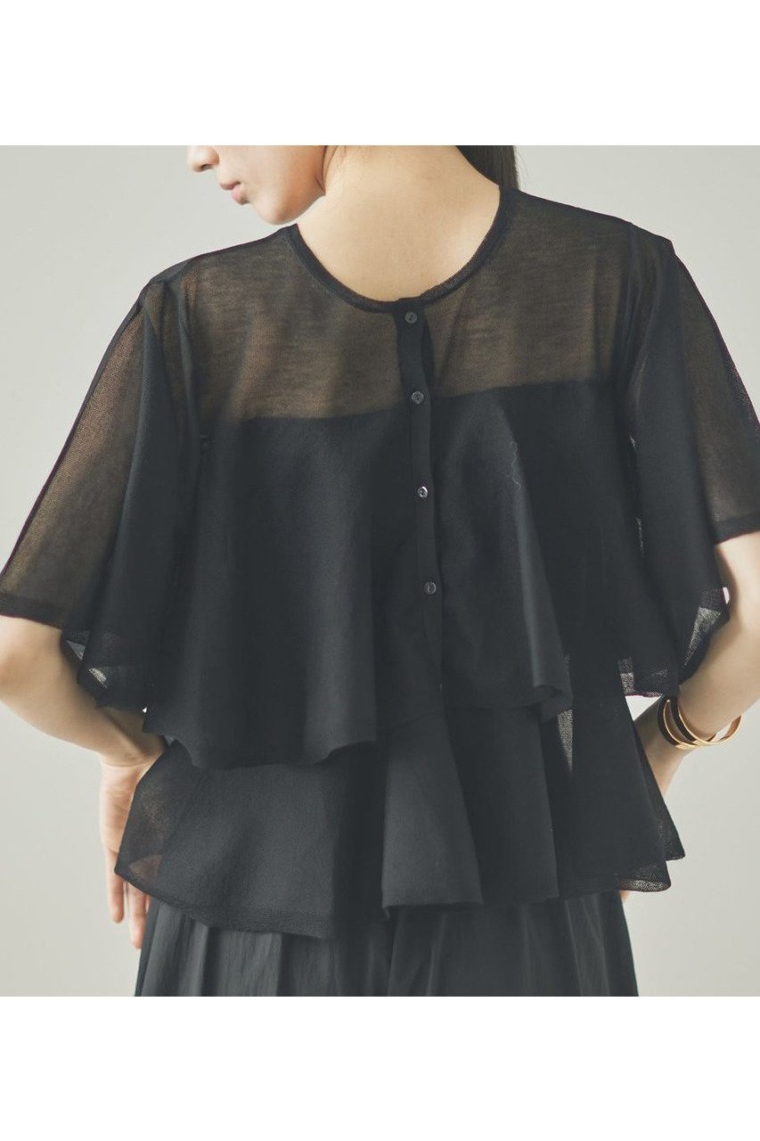 【カレンソロジー/Curensology】のフレアー2WAYニットプルオーバー インテリア・キッズ・メンズ・レディースファッション・服の通販 founy(ファニー) 　ファッション　Fashion　レディースファッション　WOMEN　トップス・カットソー　Tops/Tshirt　ニット　Knit Tops　プルオーバー　Pullover　なめらか　Smooth　サマー　Summer　シアー　Sheer　デニム　Denim　フレア　Flare　NEW・新作・新着・新入荷　New Arrivals　ブラック|ID: prp329100004573033 ipo3291000000032363450