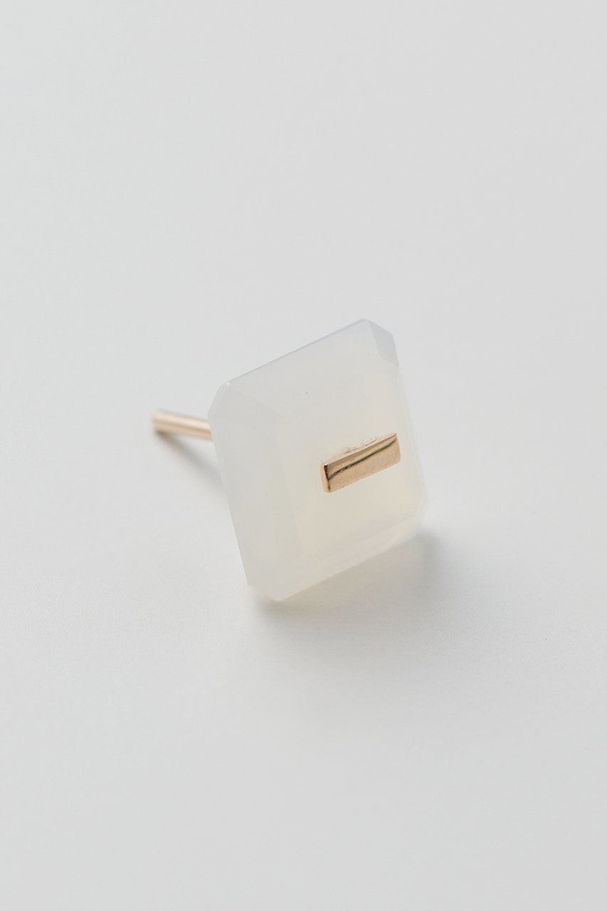 【ヒロタカ/Hirotaka】の【Bird of Paradise】Naked Square Stone Stud ピアス(片耳用) インテリア・キッズ・メンズ・レディースファッション・服の通販 founy(ファニー) 　ファッション　Fashion　レディースファッション　WOMEN　ジュエリー　Jewelry　リング　Rings　イヤリング　Earrings　2025年　2025　イヤリング　Earrings　片耳　One Ear　A/W・秋冬　Aw・Autumn/Winter・Fw・Fall-Winter　ホワイトカルセドニー|ID: prp329100004573039 ipo3291000000032363592