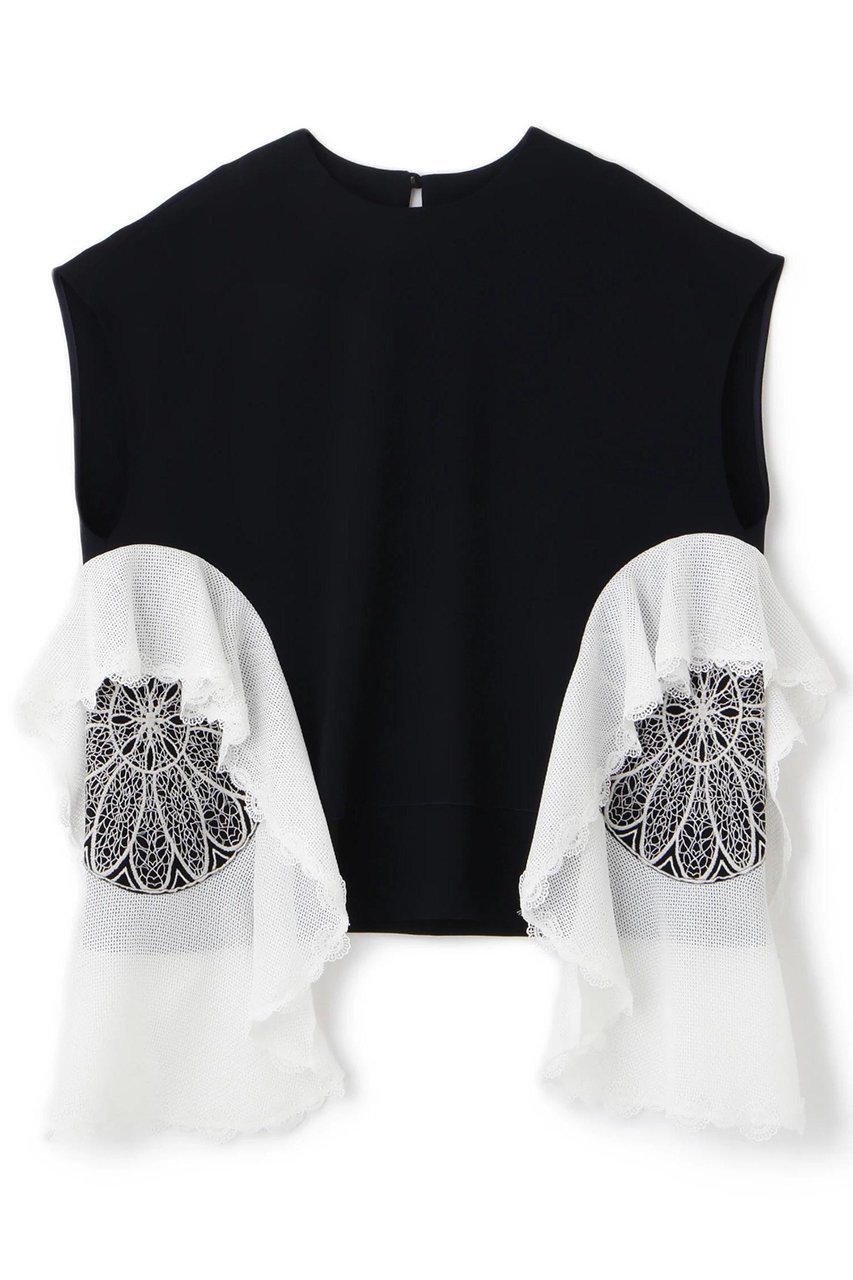 【アドーア/ADORE】のクロシェドッキングブラウス インテリア・キッズ・メンズ・レディースファッション・服の通販 founy(ファニー) 　ファッション　Fashion　レディースファッション　WOMEN　トップス・カットソー　Tops/Tshirt　キャミソール / ノースリーブ　No Sleeves　シャツ/ブラウス　Shirts/Blouses　セットアップ　Set Up　ノースリーブ　No Sleeve　ラッフル　Raffle　NEW・新作・新着・新入荷　New Arrivals　ネイビー|ID: prp329100004573061 ipo3291000000032363862