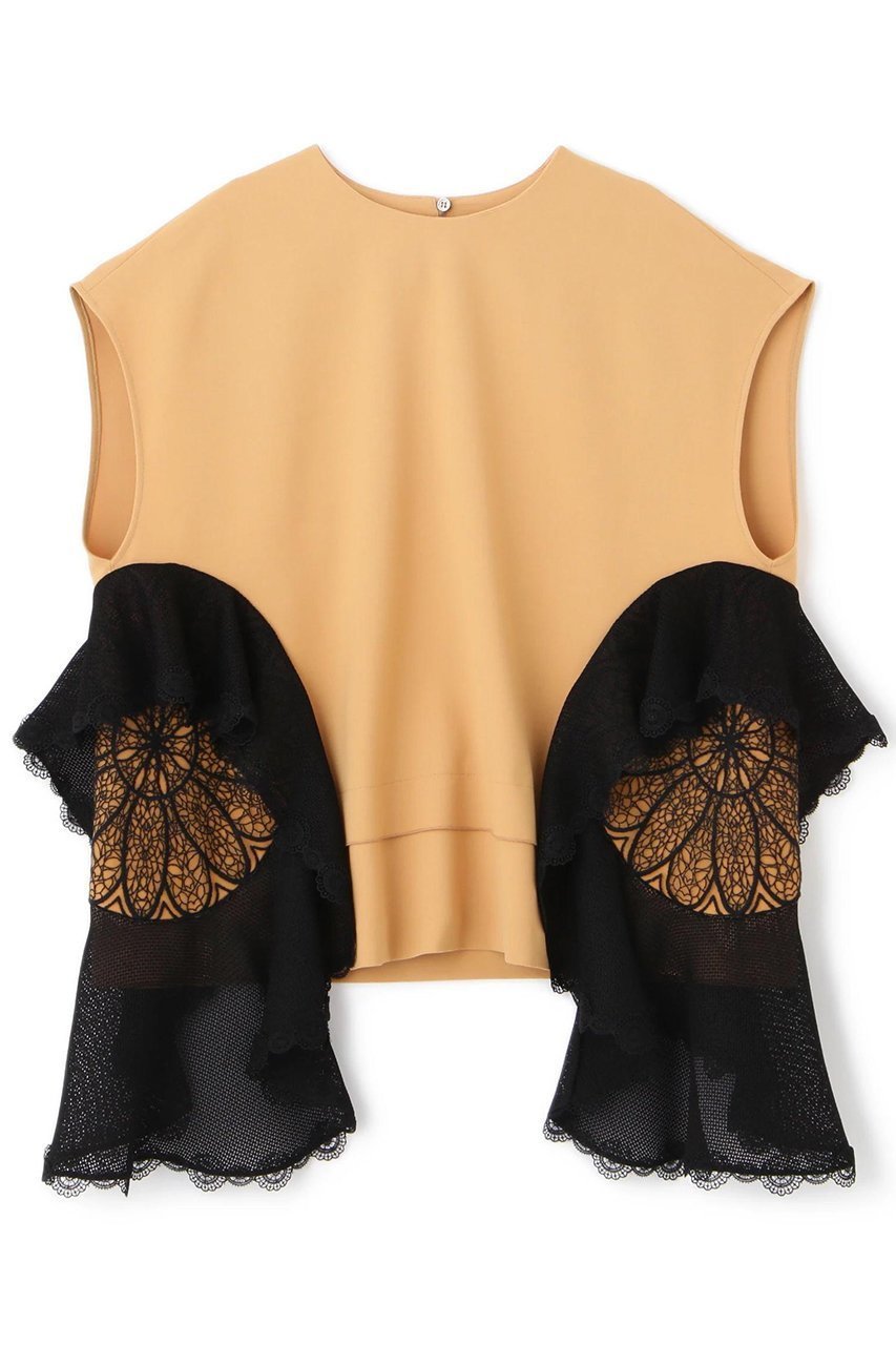 【アドーア/ADORE】のクロシェドッキングブラウス 人気、トレンドファッション・服の通販 founy(ファニー) 　ファッション　Fashion　レディースファッション　Fashion for Women　トップス・カットソー　Cut & Sew Tops　キャミソール&ノースリーブ　Camisoles & Sleeveless Tops　シャツ・ブラウス・オフィスカジュアル　Elegant Blouses & Button-Ups　セットアップ　Set-Up, Coordinated Outfit　ノースリーブ　Sleeveless, No-Sleeve　ラッフル　Ruffle, Frill　 other-1|ID: prp329100004573061 ipo3291000000035783373