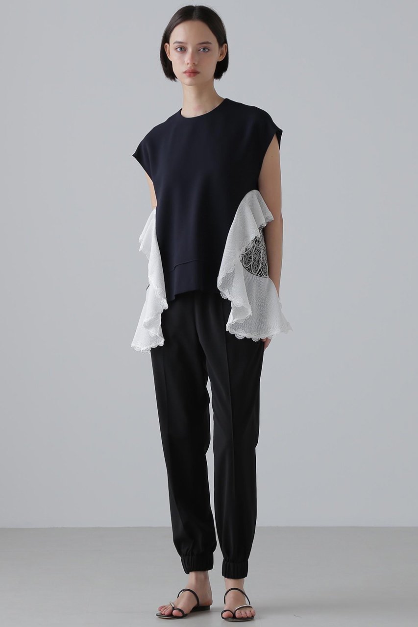 【アドーア/ADORE】のクロシェドッキングブラウス 人気、トレンドファッション・服の通販 founy(ファニー) 　ファッション　Fashion　レディースファッション　Fashion for Women　トップス・カットソー　Cut & Sew Tops　キャミソール&ノースリーブ　Camisoles & Sleeveless Tops　シャツ・ブラウス・オフィスカジュアル　Elegant Blouses & Button-Ups　セットアップ　Set-Up, Coordinated Outfit　ノースリーブ　Sleeveless, No-Sleeve　ラッフル　Ruffle, Frill　other-3|ID: prp329100004573061 ipo3291000000035783377