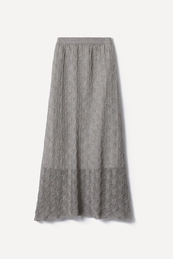 【プリスティン/PRISTINE】の爽ヤクレーシーニットスカート インテリア・キッズ・メンズ・レディースファッション・服の通販 founy(ファニー) https://founy.com/ ファッション Fashion レディースファッション Fashion for Women スカート Skirts レーシー Lacy, Lace-Like エレガント 上品 Elegant 夏 Summer 透かし Cut-Out, Lacework |ID: prp329100004573867 ipo3291000000036116509